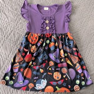 Boutique Purple Black Halloween Dress Short Sleeve 5-6 Years Lightweight Candy
